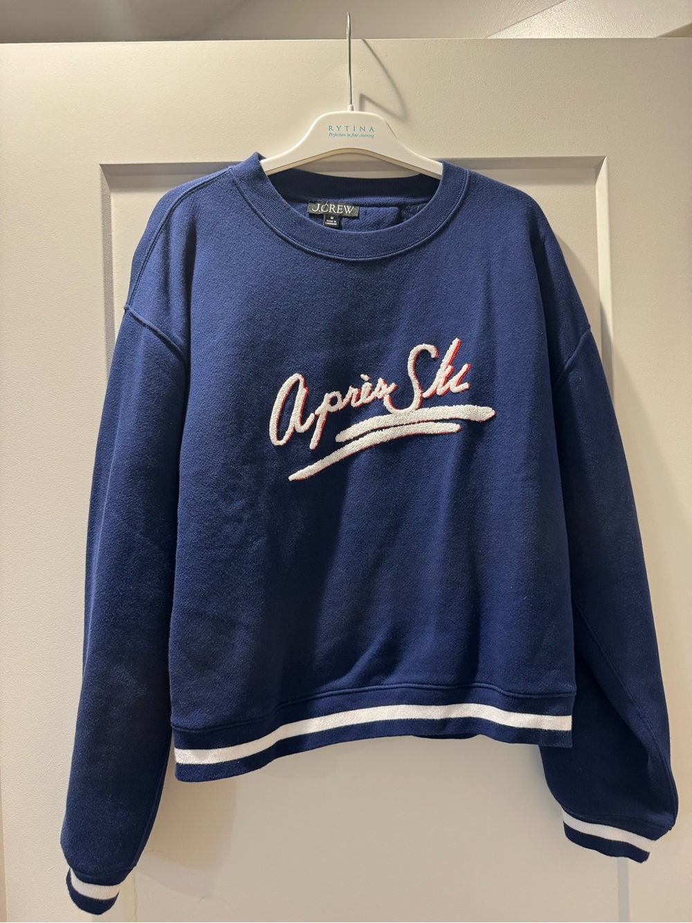 J. Crew Navy 'Après Ski' Embroidered Crewneck Sweater